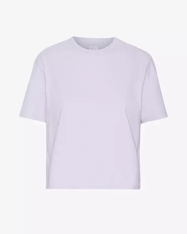 Colorful Standard Organic Boxy Crop Tee Soft Lavender Damen flieder